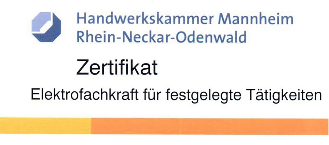 Zertifizierter Betrieb von der Handwerkskammer Mannheim, Rhein-Neckar-Odenwald Zertifizierter Betrieb von der Handwerkskammer Mannheim, Rhein-Neckar-Odenwald